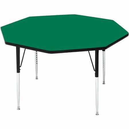CORRELL 48'' Octagon Green Finish 19'' - 29'' Adjustable Height High-Pressure Top Activity Table 384A48OCT39